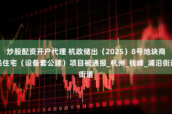 炒股配资开户代理 杭政储出（2025）8号地块商品住宅（设备套公建）项目被通报_杭州_钱峰_浦沿街道